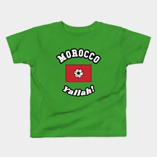 ⚽ Morocco Football, علم المغرب Moroccan Flag, Team Spirit Kids T-Shirt